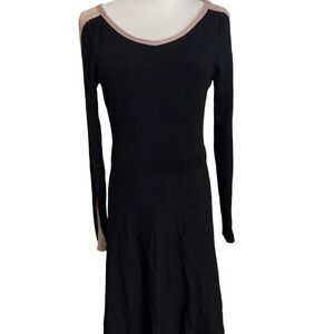 Women's RW&CO. Knitted Dress, Size M, Black & Pink